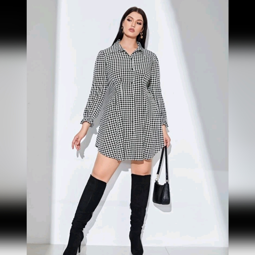 Gingham plus size Dress